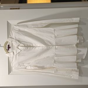 Marchesa White peplum button down shirt